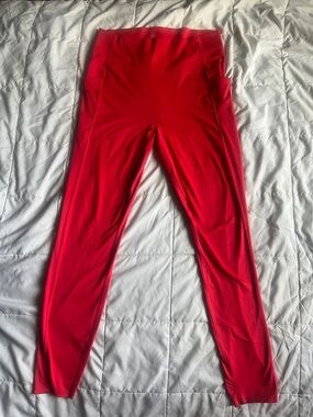 Bright Red High-Waist Athletic Leggings